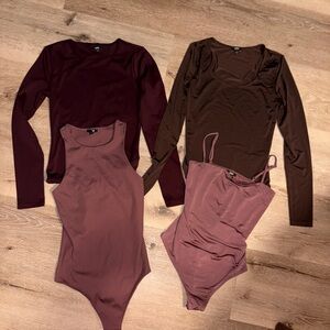 Express Body Contour Women's Bodysuit Collection - Burgundy and Brown